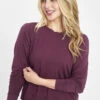The All-Day Crew Long-Sleeve: Plum -Wear Lively Shop 1 on model front all day crew long sleeve plum 01d1f9b1 5794 415c 8723 c1592132be28