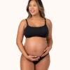 The All-Day Nursing Bralette: Jet Black 25 The All-Day Nursing Bralette: Jet Black -Wear Lively Shop 1 on model front all day maternity bralette jet black