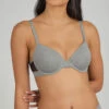 The All-Day T-Shirt Bra: Heather Gray -Wear Lively Shop 1 on model front all day tshirt bra heather gray