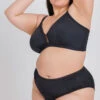 The Busty Bralette: Jet Black -Wear Lively Shop 1 on model front busty bra jet black