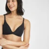 The Flex No-Wire Bra: Jet Black -Wear Lively Shop 1 on model front flex no wire bra jet black