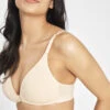 The Flex No-Wire Bra: Toasted Almond -Wear Lively Shop 1 on model front flex no wire bra toasted almond