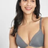 The Front Close No-Wire Bra: Smoke -Wear Lively Shop 1 on model front front close no wire smoke