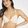 The Front Close T-Shirt Bra: Toasted Almond -Wear Lively Shop 1 on model front front close tshirt bra toasted almond