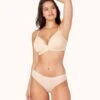 The No-Wire Nursing Bra: Toasted Almond -Wear Lively Shop 1 on model front no wire maternity toasted almond 94980743 0ef8 4c82 a76a c6003b1a5652