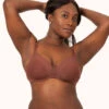The No-Wire Push-Up: Umber -Wear Lively Shop 1 on model front no wire push up umber