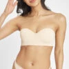 The No-Wire Strapless: Toasted Almond -Wear Lively Shop 1 on model front no wire strapless bra toasted almond