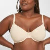 The Spacer Balconette Bra: Toasted Almond -Wear Lively Shop 1 on model front spacer balconette toasted almond