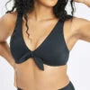 The Swim Plunge Bralette: Jet Black -Wear Lively Shop 1 on model front swim plunge bralette jet black