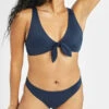 The Swim Plunge Bralette: Navy -Wear Lively Shop 1 on model front swim plunge bralette navy