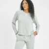 The Terry-Soft Sweatshirt: Heather Gray -Wear Lively Shop 1 on model front terry soft sweatshirt heather gray