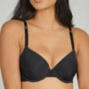 The T-Shirt Bra: Jet Black -Wear Lively Shop 1 on model front tshirt bra jet black