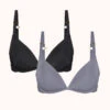 The Deep V No-Wire Push-Up Bundle: Jet Black/Smoke -Wear Lively Shop 1 product flat front deep v no wire push up bundle multi