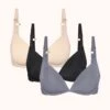 The Deep V No-Wire Push-Up Trio: Toasted Almond/Jet Black/Smoke 14 The Deep V No-Wire Push-Up Trio: Toasted Almond/Jet Black/Smoke -Wear Lively Shop 1 product flat front deep v no wire push up trio multi 2121f0ab f658 4759 a40b 62f1f7ee5dfc