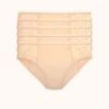 The Lace High Waist Bikini 5-Pack: Toasted Almond -Wear Lively Shop 1 product flat front lace high waist bikini 5 pack toasted almond