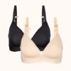 The Spacer Bra Bundle: Jet Black/Toasted Almond -Wear Lively Shop 1 product flat front spacer bra bundle jet black toasted almond 8a3b289a d6ce 412c 8079 a6453f8e8ae3