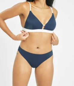 The Bralette & High Waist Swim Bundle: Navy -Wear Lively Shop 2 on model front swim bralette navy white 4b4151b0 0b6d 4a9b a149 d741730f0091