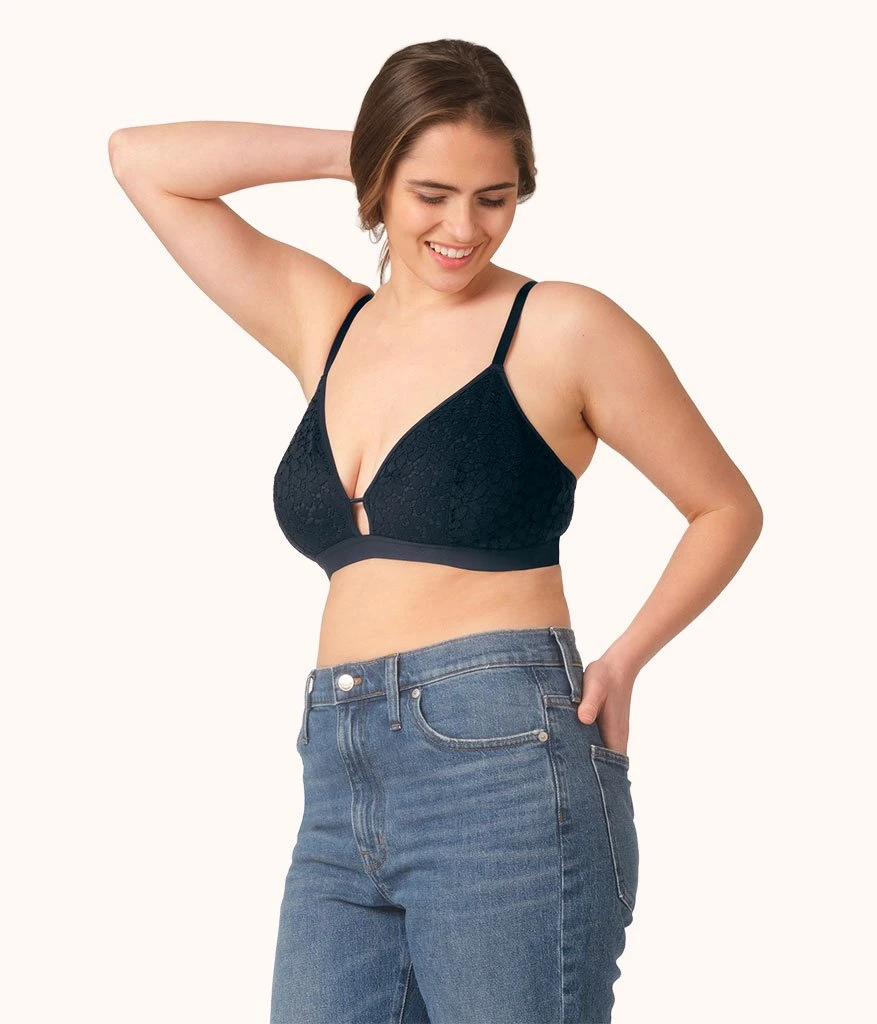 The Floral Lace Busty Bralette: Night Sky 2 The Floral Lace Busty Bralette: Night Sky - Image 2