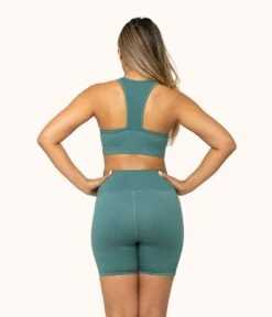 The Active Bike Short: Harbor Green -Wear Lively Shop 3 on model back active bike short harbor green bb55b1f4 9b4e 4eec 9b12 a8bd27ded3a0