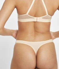 The All-Day Thong: Toasted Almond -Wear Lively Shop 3 on model back all day thong toasted almond