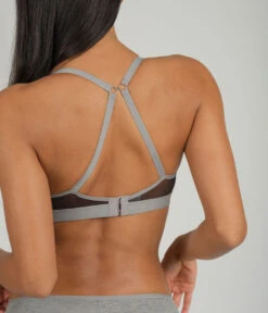 The All-Day T-Shirt Bra: Heather Gray -Wear Lively Shop 3 on model back all day tshirt bra heather gray