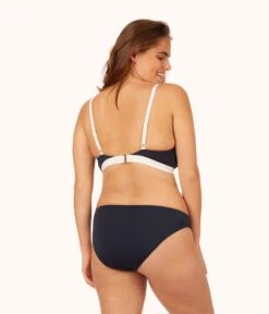The Swim Busty Bralette: Navy/White -Wear Lively Shop 3 on model back busty bralette navy 72f56fa6 6f53 476c 97c9 ba4b7e1e8ad6