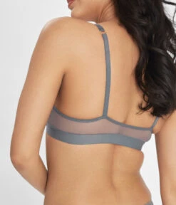 The Front Close No-Wire Bra: Smoke -Wear Lively Shop 3 on model back front close no wire smoke