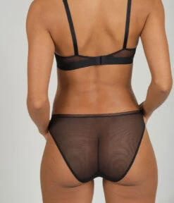 The Mesh Back Bikini: Jet Black -Wear Lively Shop 3 on model back mesh back bikini jet black