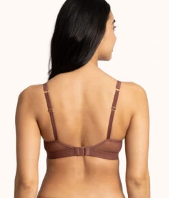 The Mesh Trim Padded Bralette: Umber -Wear Lively Shop 3 on model back mesh trim padded bralette umber