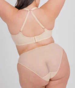 The Minimizer Bra: Toasted Almond -Wear Lively Shop 3 on model back minimizer toasted almond