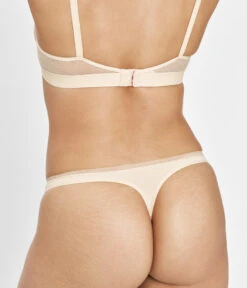 The No Show Thong: Toasted Almond -Wear Lively Shop 3 on model back no show thong toasted almond