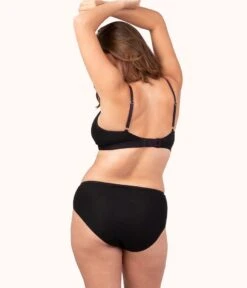 The Ribbed Busty Bralette: Jet Black -Wear Lively Shop 3 on model back ribbed busty bralette jet black 4e8fc7b1 bed1 42da 8d3a 826bd8810d51