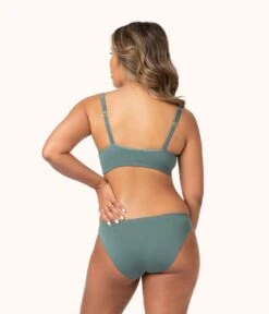 The Skinny-Strap Seamless Bralette: Harbor Green -Wear Lively Shop 3 on model back skinny strap seamless bralette harbor green 0c019b9c c5cf 415f 9635 917d515f0ba5