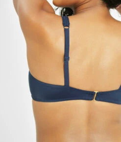 The Swim Plunge Bralette: Navy -Wear Lively Shop 3 on model back swim plunge bralette navy