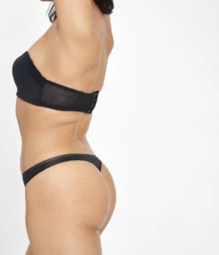 The No Show Thong: Jet Black -Wear Lively Shop 3 on model front2 no show thong jet black