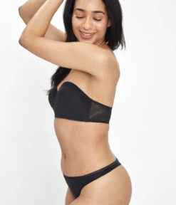 The No-Wire Strapless: Jet Black -Wear Lively Shop 3 on model front2 no wire strapless jet black