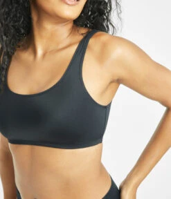 The All-You & Bikini Swim Bundle: Jet Black -Wear Lively Shop 3 on model side all you swim bralette jet black