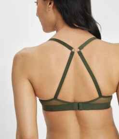 The No-Wire Push-Up: Rich Olive -Wear Lively Shop 4 on model back no wire push up rich olive
