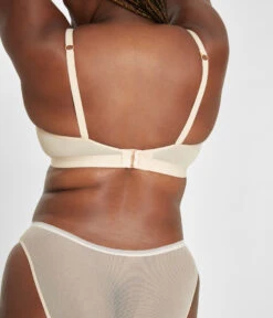 The Spacer Balconette Bra: Toasted Almond -Wear Lively Shop 4 on model back spacer balconette toasted almond