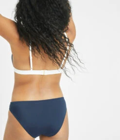 The Bralette & High Waist Swim Bundle: Navy -Wear Lively Shop 4 on model back swim bralette navy white a66d3012 d296 4ff3 ae55 1a1de49c2f13