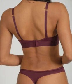 The Spacer Bra: Plum -Wear Lively Shop 4 on model back1 spacer bra plum
