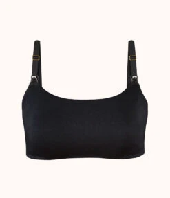The All-Day Nursing Bralette: Jet Black -Wear Lively Shop 4 product flat front all day maternity bralette jet black