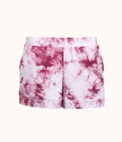 The All-Day Tie Dye Short: Pink Tie Dye -Wear Lively Shop 4 product flat front all day tie dye short pink tie dye 5b54ceb9 33c2 404e 8683 32e858c6e104