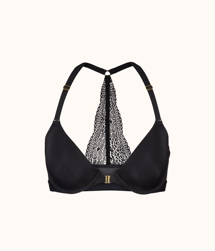 The Front Close T-Shirt Bra: Jet Black