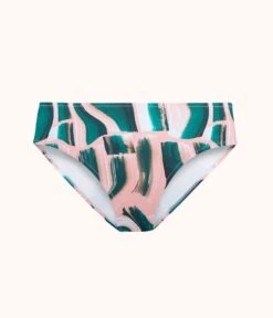 The Swim High Waist Bikini Bottom: Paint Brush -Wear Lively Shop 4 product flat front high waist bikini paint brush print