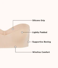 No-Wire Strapless Bra Bundle: Jet Black/Toasted Almond -Wear Lively Shop 4 product flat front no wire strapless bundle multi