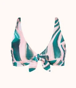 The Swim Plunge Bralette: Paint Brush -Wear Lively Shop 4 product flat front plunge bralette paint brush print
