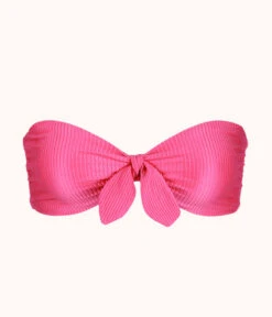 The Swim Ribbed Tie-Front Bandeau: Magenta -Wear Lively Shop 4 product flat front ribbed tie front bandeau magenta c4248c68 b027 45e6 af8c b07e9087d0d1