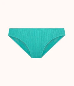 The Swim Ruched Bikini Bottom: Aquamarine -Wear Lively Shop 4 product flat front ruched bikini aquamarine