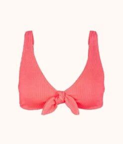 The Swim Ruched Plunge Bralette: Electric Pink -Wear Lively Shop 4 product flat front ruched plunge bralette electric pink 682d2e5b 1162 4c07 9bca 2c371a9dd1c2